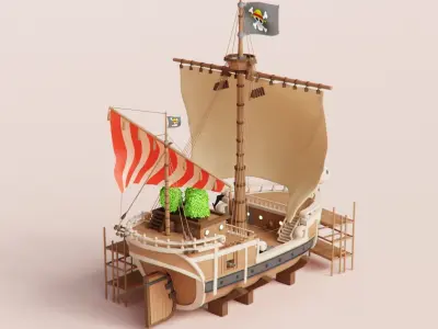 One Piece Going Merry Grand Ship 3D model