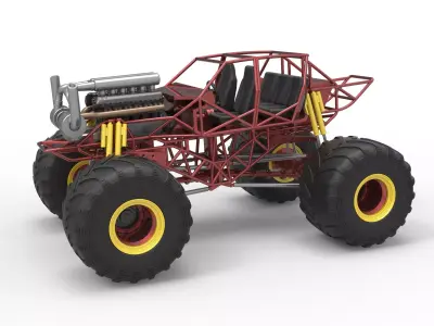 Monster truck base Version 3 Scale 1 to 25 3D print model