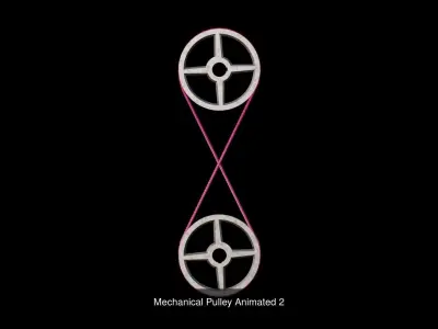 Mechanical Pulleys Animated 3D Model Pack