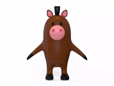 Donkey Stylized Low-poly 3D model