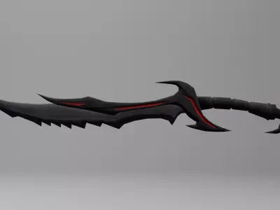 Low Poly Stylized Daedric Sword from Skyrim  Free low-poly 3D model