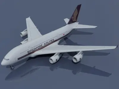 Singapore Airlines A380 3D model