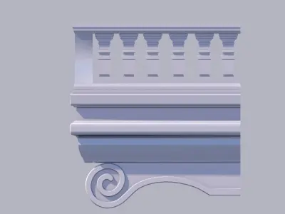 Balcony railing Free low-poly 3D model