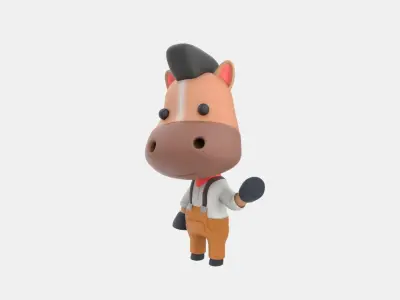 Cute Horse 3D Illustration 3D model order