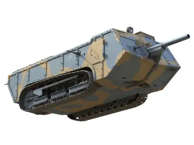 Saint Chamond Heavy Tank Low-poly 3D model