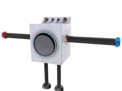Rigged Washing Machine Robot 3D model