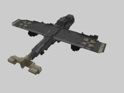 LowPoly Plane Pixel Art Free low-poly 3D model
