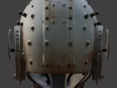Steampunk Tactical Gas Mask Helmet 3D Model Low-poly 3D model