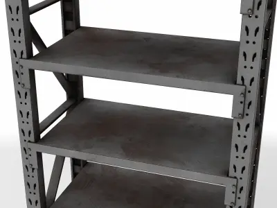 warehouse large shelf 02 3D model