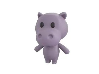 Character021 Hippo 3D model