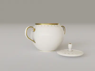 China Tea Set Low-poly 3D model