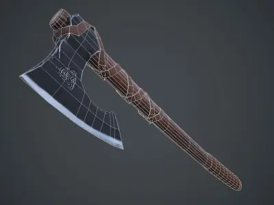 Viking axe Free low-poly 3D model get
