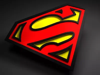 superman logo animated Low-poly 3D model