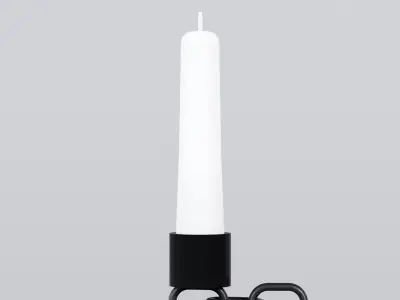  Alphabet B Black Chain Candleholder 3D Model True PBR Renders Zero Cleanup UVs 4K PBR Textures 