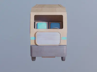 LARGE WOODEN TOY TRUCK - RogueFilmProductions Low-poly 3D model