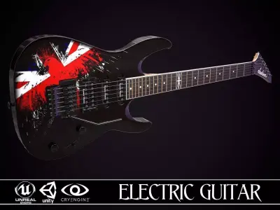 Electric Guitar Jackson Dinky British Eagle Low-poly 3D model