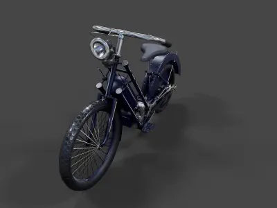 Antique Hildebrand And Wolfmuller Bike - Low Poly  Low-poly 3D model