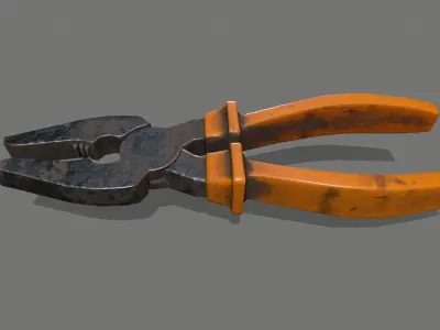 nippers orange pliers Low-poly 3D model