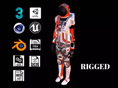 Astronaut Spacesuit Us 3D model