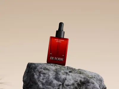 Cosmetic Dropper Bottle Mockup Set - Glass Serum Vials 3D model