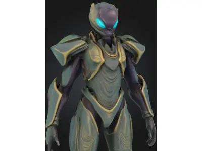 Sci Fi Alien Soldier Low-poly 3D model