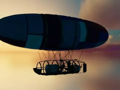 An Airship design with sketchup Low-poly 3D model