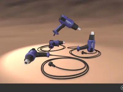 Heat Gun Set Low-poly 3D model