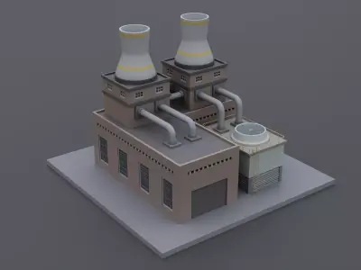 Isometric Factory 2 Low-poly 3D model