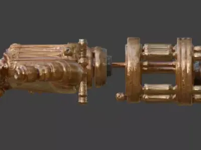 Stylized 3D Steampunk Ornate Mechanical Arm Low-poly 3D model