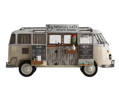 Vintage Coffee Food Truck Van 3D model