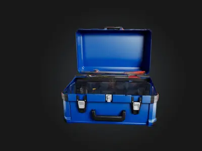 Realistic Toolbox Low-poly 3D model