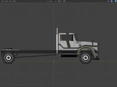 JRAM Semi Truck Low-poly 3D model