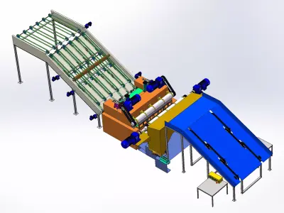 Log peeling machine 3D model