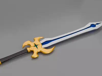 Fantasy Sword Low-poly 3D model 25