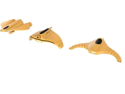 Spacesphips tan plastic parts for star wars x-wing Low-poly 3D model