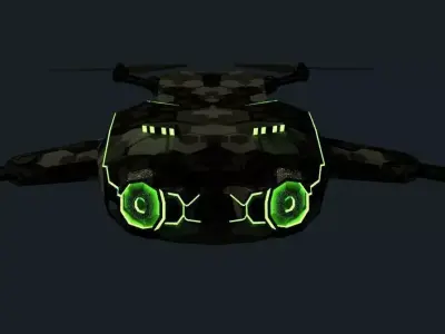 Military Drone model Low-poly 3D model