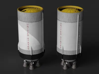 Saturn IV Stage Rocket 3D model