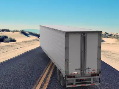 Low Poly Trailer 15K Faces Low-poly 3D model