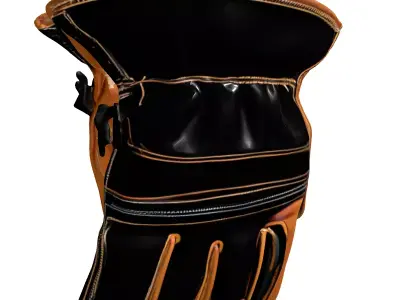 Realistic Leather Work Gloves PBR Low-poly 3D model