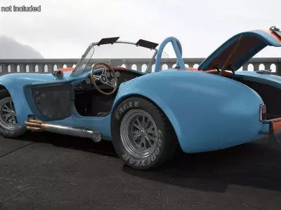 1965 Shelby Cobra Blue Rigged 3D model