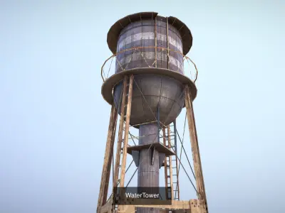 Collection WaterTower WindMill 3D Model Pack