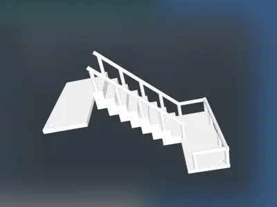Stackable Industrial staircase  3D print model