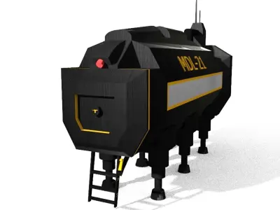 cryo capsule module life station Low-poly 3D model