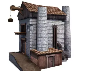 Medieval Building 13 Factory Low-poly 3D model