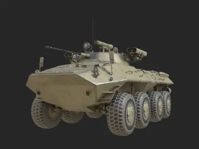 5 coatings of Russian BTR-90 BTR90 Armored personnel carrier APC Low-poly 3D model
