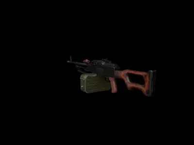 PKM light machine gun Low-poly 3D model