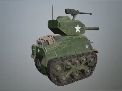Tank 02 PBR  Low-poly 3D model