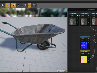Construction wheelbarrow Low-poly 3D model