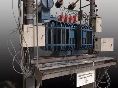 Pole Mounted PMT Transformer 3D model