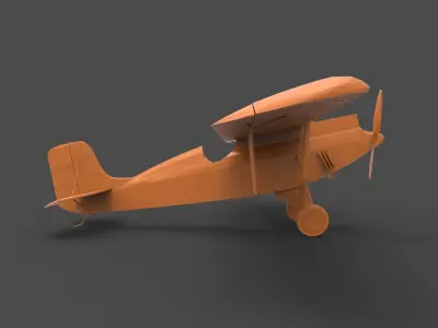 monoplane orange toy airplane 3D print model